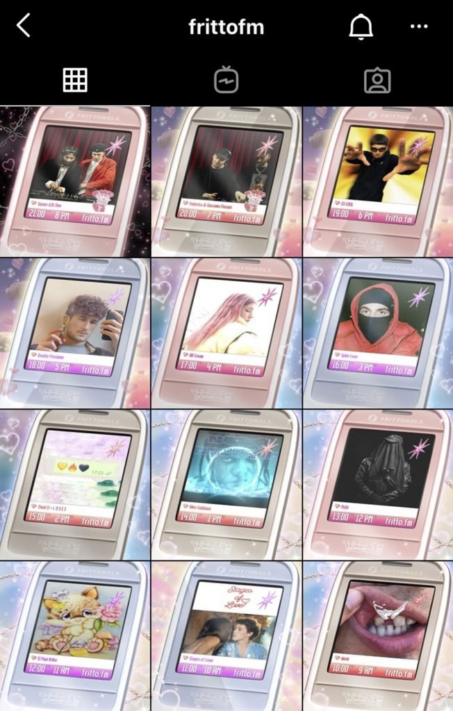 Screenshot of Valentine's Day templates for Fritto.fm instagram page